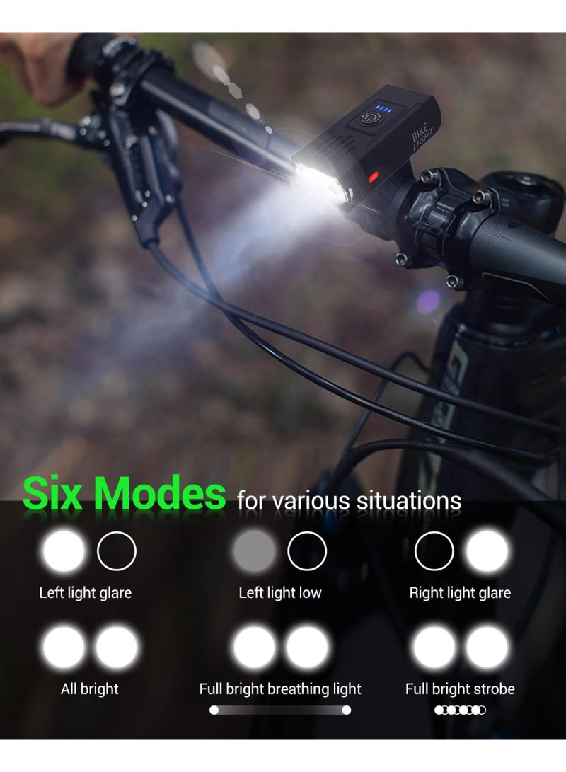 Bike Light, High Lumens Super Bright Bicycle Light, 6+4 Modes USB Rechargeable Bike Headlight & Tail Light Set, Waterproof Safety Bike Front & Rear Light for Road, Mountain, Night Riding - Image 3